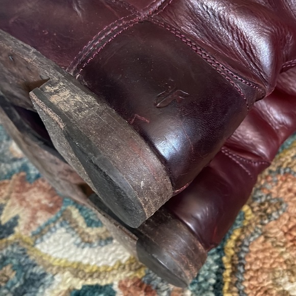 Frye Melissa button 2 boot Bordeaux wine size 5 1/2 - Picture 8 of 14